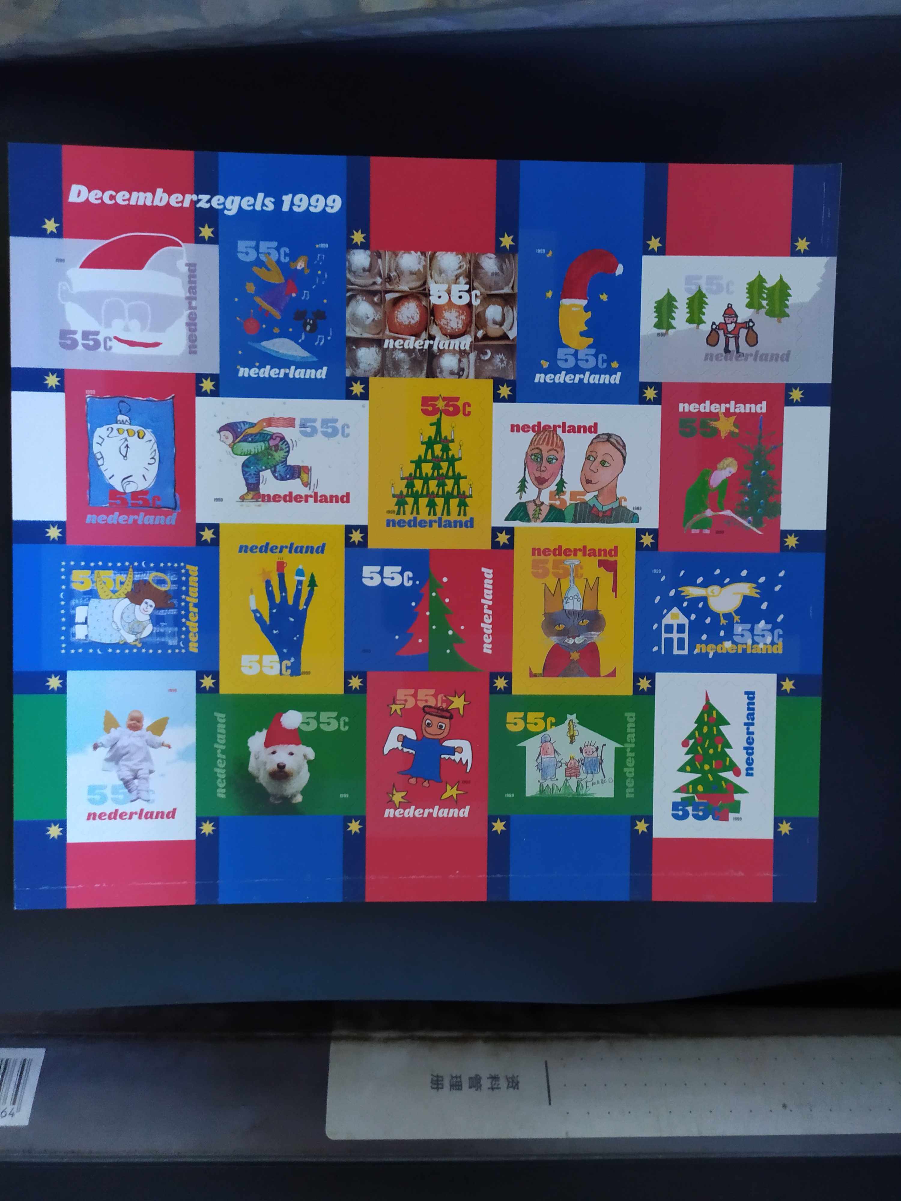 荷兰1999年圣诞节不干胶邮票小版张1全新