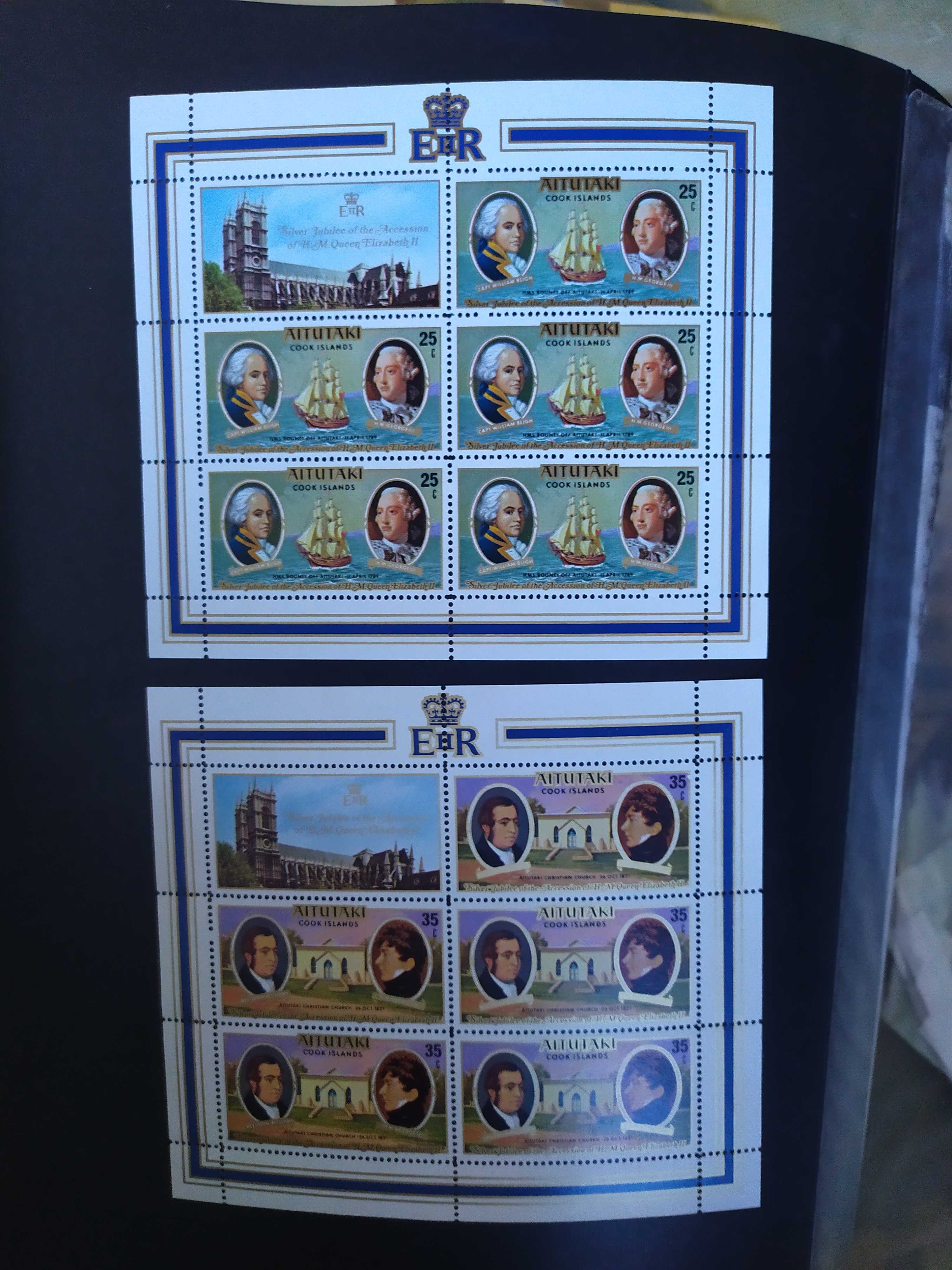 艾图塔基1977年地图国旗女王登基邮票小全张4全新