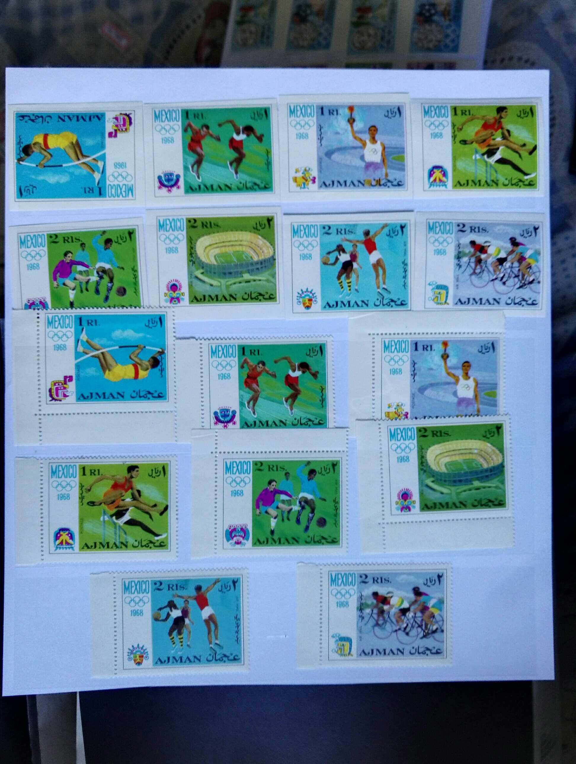 阿治曼1968年奥会有无齿16全新