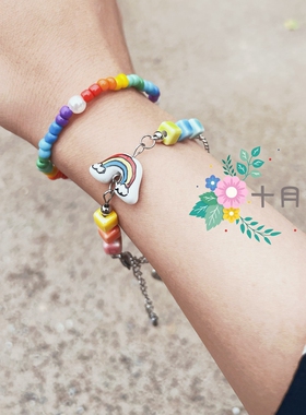 原创DIY自制Y2K甜酷多巴胺彩虹色陶瓷合金手链手串韩版简约个性