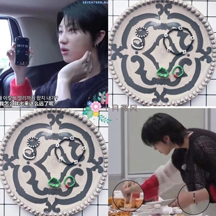 徐明浩同款串珠串珠彩色黑色绿色小花雏菊弹力戒指手链