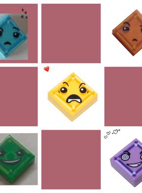 乐高Lego 3070bpb 精灵 印刷件 1*1 喜怒哀乐 表情 图案 光面板