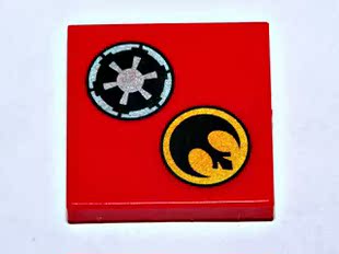 乐高Lego 星球大战稀有绝版零配件 3068 2*2印刷砖 帝国造反标志