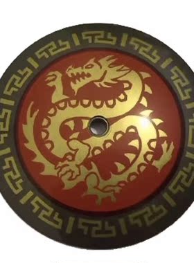 全新 乐高Lego 零配件 98606 9x9 圆盘 红底金龙印刷砖 6120185