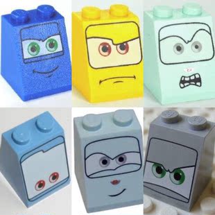 乐高Lego 汽车总动员 零件 3678bpb 2*2*2 斜面砖 印刷件 多色