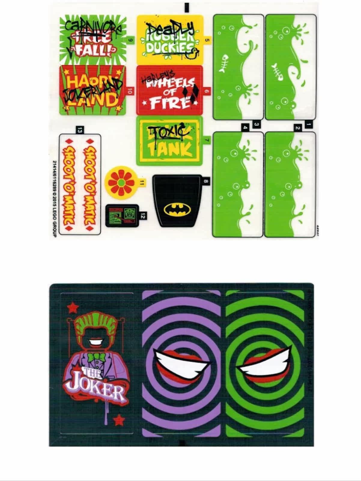 乐高lego 超级英雄系列 原装贴纸 76035 dc 蝙蝠侠小丑乐园