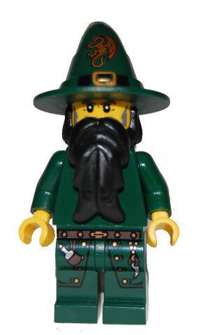乐高Lego 城堡系列 绝版 人仔 cas435 魔法师 深绿色 龙族 巫师