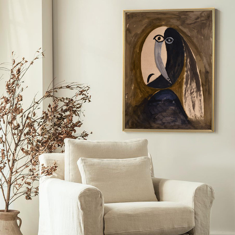 「心情都在脸上」小众抽象客厅装饰画手绘油画艺术沙发背景墙挂画