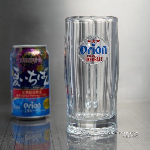 日本朝日ASAHI冲绳奥利恩Orion三星 生啤酒杯玻璃杯扎啤杯带把手