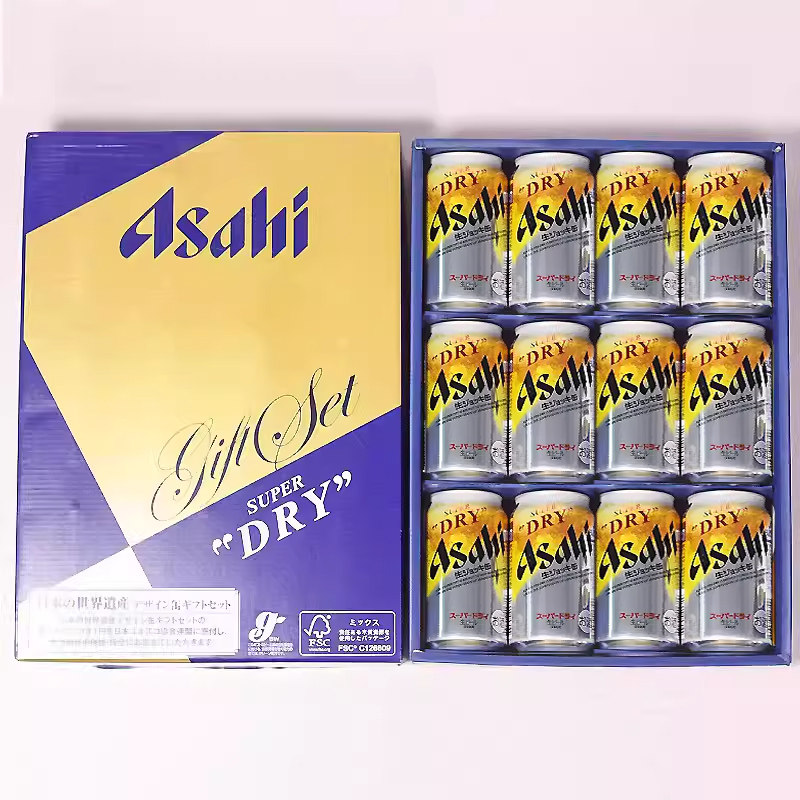 12罐礼盒 日本asahi朝日辛口啤酒super dry超爽快生啤精酿无糖