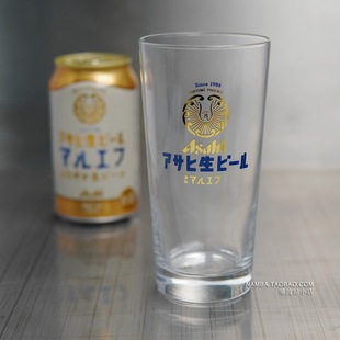 日本进口朝日Asahi BEER生啤酒扎啤杯复活玻璃杯精酿啤酒杯厚底