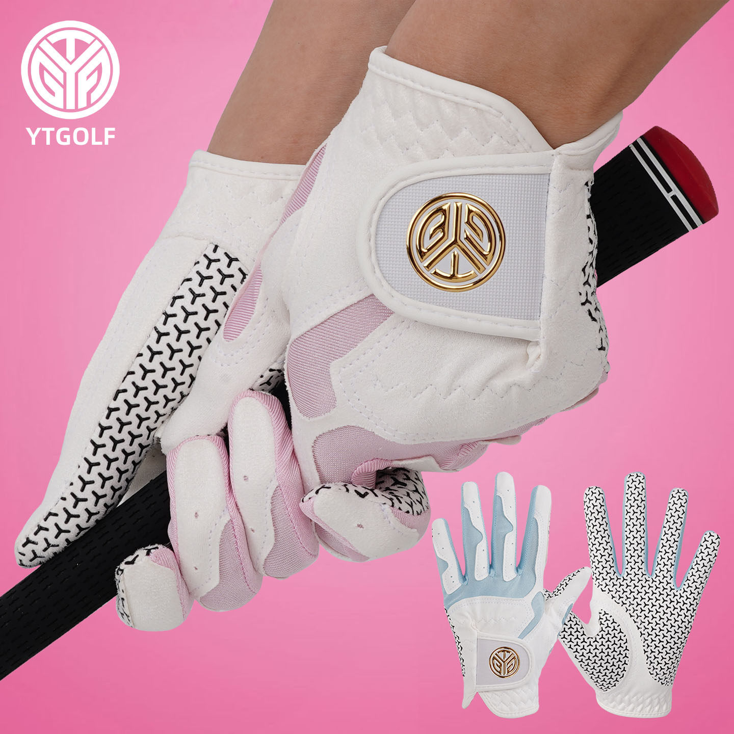 新款TYGOLF高尔夫手套女士双手超纤布硅胶防滑耐磨运动手套夏季