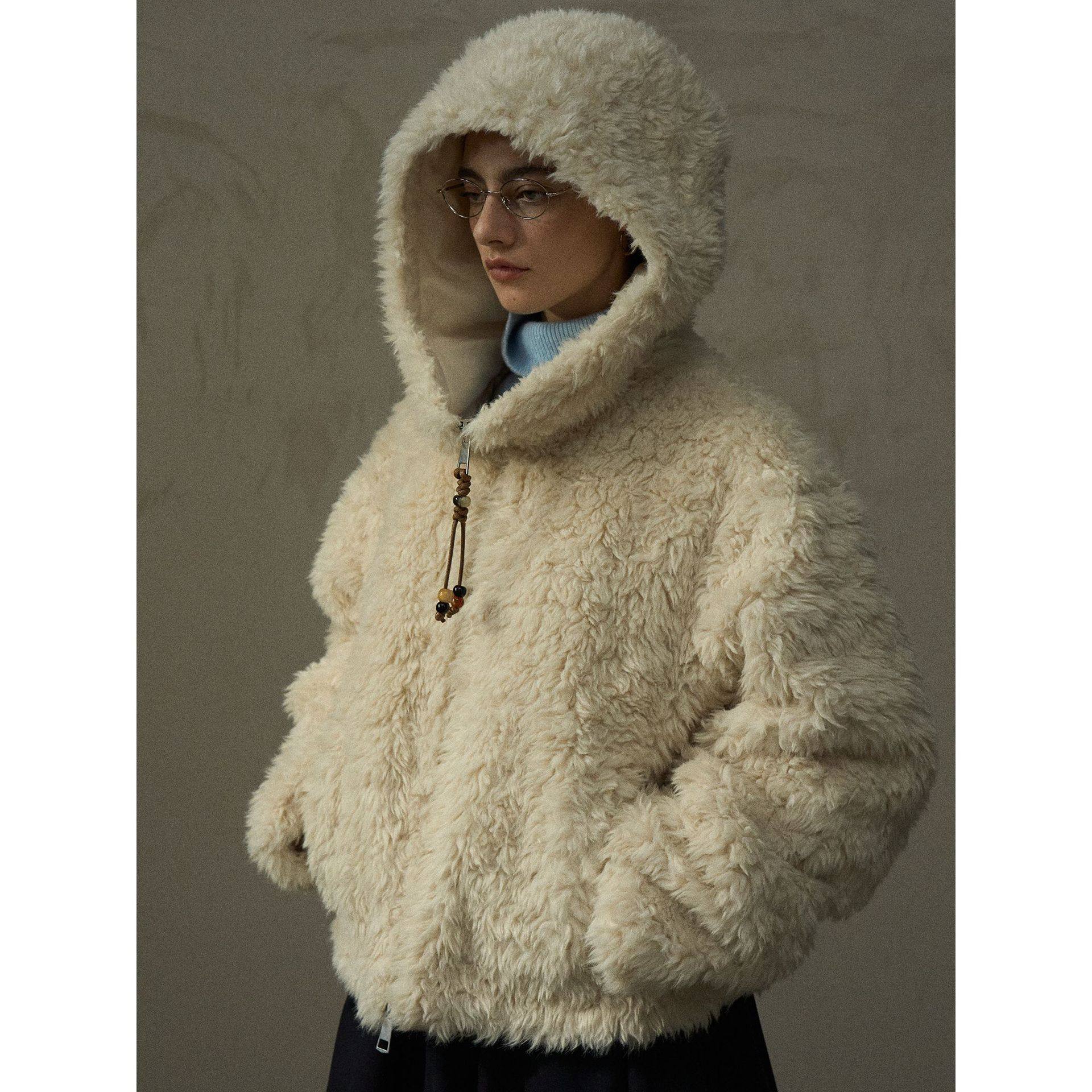 Kira毛毛外套 冬季新款蓬松卷曲环保圈圈毛连帽落肩袖毛绒棉服,运动服/休闲服装,棒球服,淘宝优惠券,粉丝福利购,淘宝优惠卷