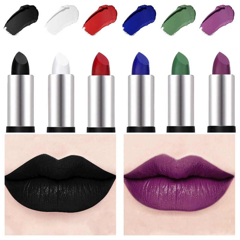 暗黑色系古堡cos妆化妆师调色口红画棒面部涂鸦蓝绿色脸彩膏唇膏