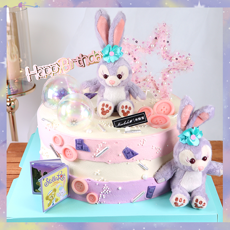 米斯客星黛露兔子生日蛋糕 网红少女心玩偶儿童动物奶油蛋糕同城