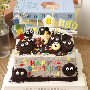 大连米斯客搞怪奥利奥儿童动物奶油生日蛋糕宝宝满月百天甜品蛋糕