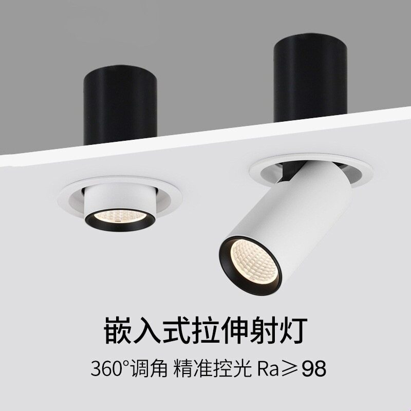 象鼻伸缩led射灯嵌入式家用客厅玄关过道暗装可调角度天花无主灯