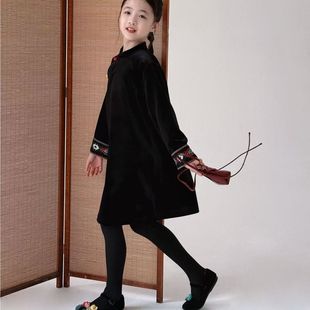 【现货在仓】『承欢记』小众新中式高级丝绒拼老绣旗袍汉服裙