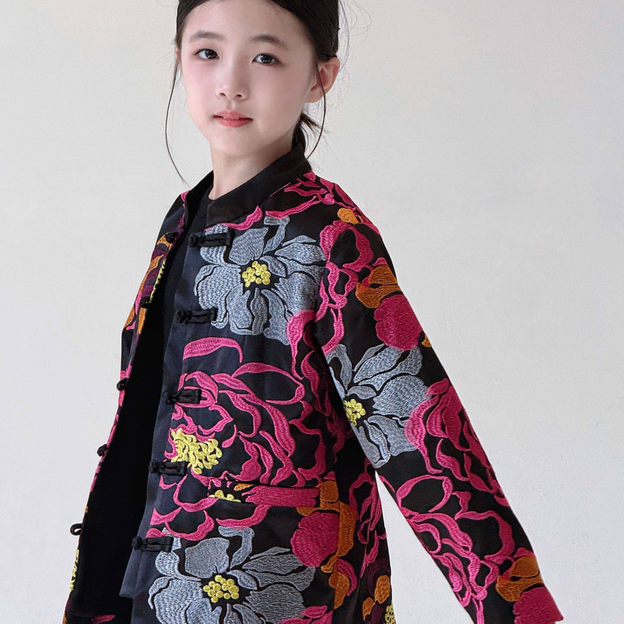 【现货在仓】『锦绣芳花』新中式百万针重工刺绣夹棉年款旗袍外套,童装/婴儿装/亲子装,普通外套,淘宝优惠券,粉丝福利购,淘宝优惠卷