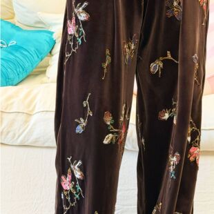 亲子 重工钉珠刺绣丝绒阔腿 2026春小众新中式 限量 玉兰春晓