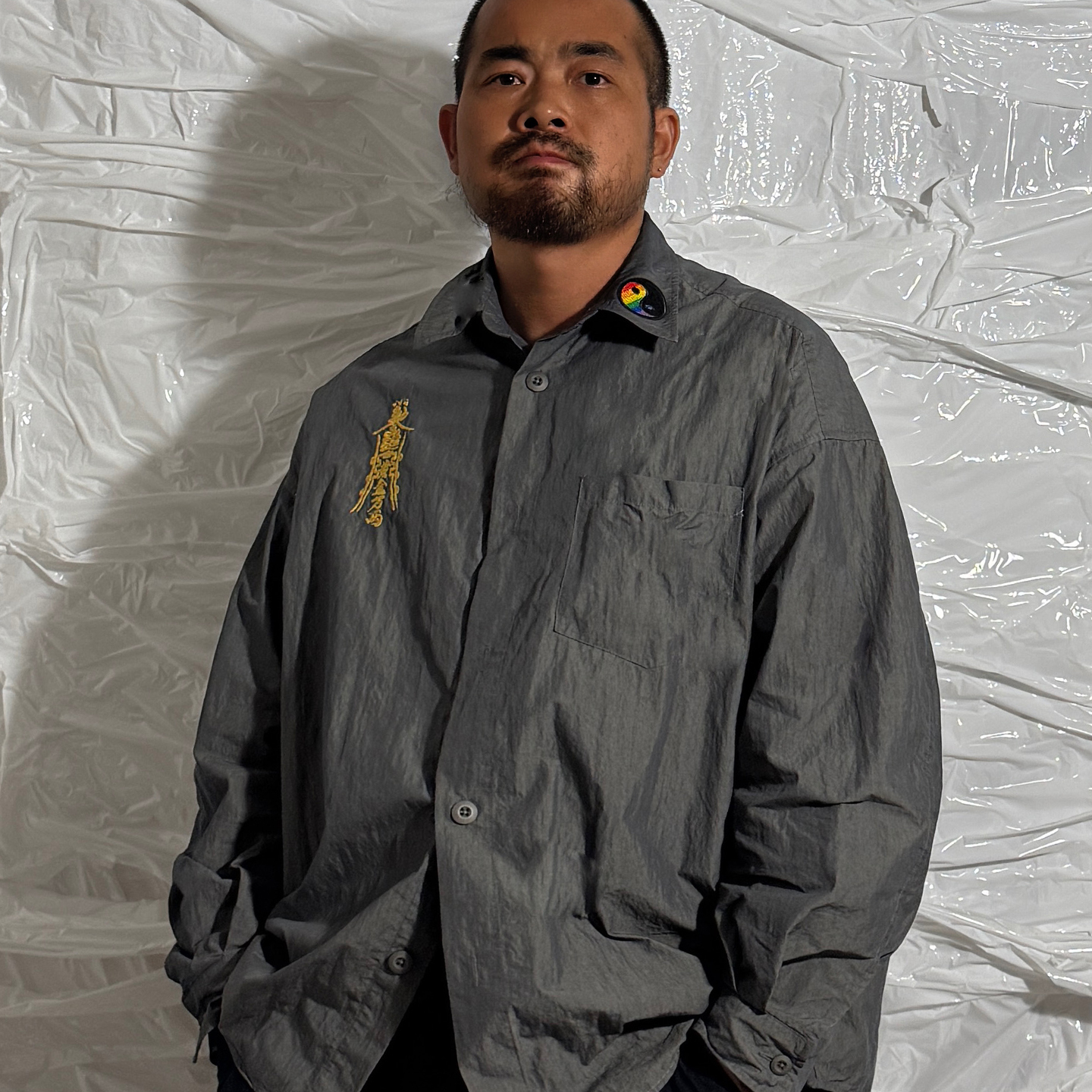 INMAG【店主手作系列】原创刺绣贴长袖衬衫宽松大码硬朗潮痞帅