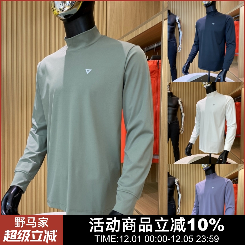 运动休闲半高领长袖T恤打底衫