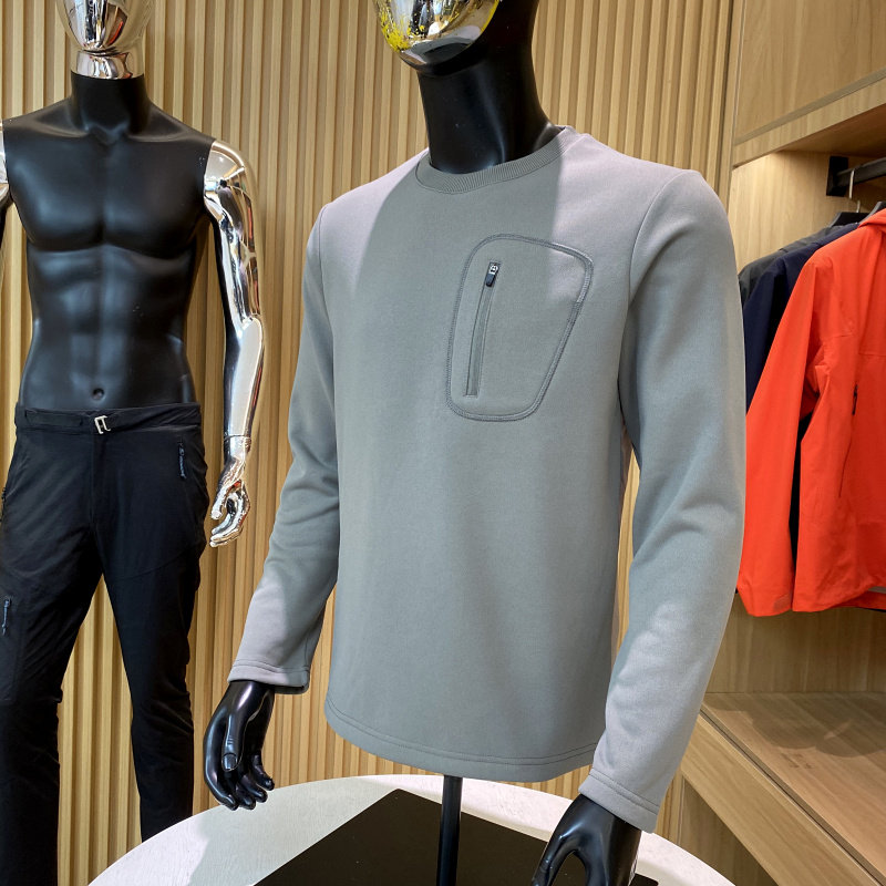 聚热黑科技！加绒保暖！秋冬男士胸前拉链口袋休闲百搭打底衫卫衣