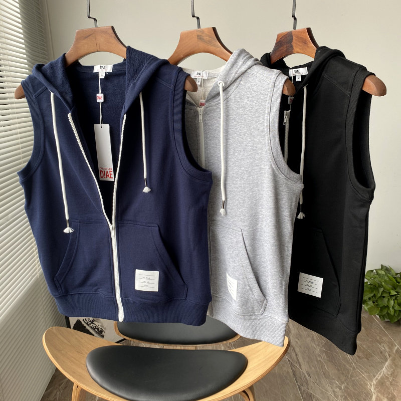 雅痞风春季简约男士休闲连帽马甲