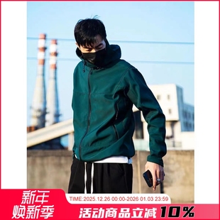 男士 清货 户外防风防泼水 加绒加厚 连帽软壳冲锋衣潮 拼手速