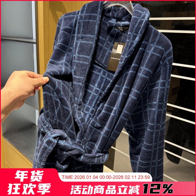 英国外贸 丰厚保暖双面法兰绒 秋冬男士格纹长款家居服睡袍睡衣潮,女士内衣/男士内衣/家居服,睡袍/浴袍,淘宝优惠券,粉丝福利购,淘宝优惠卷