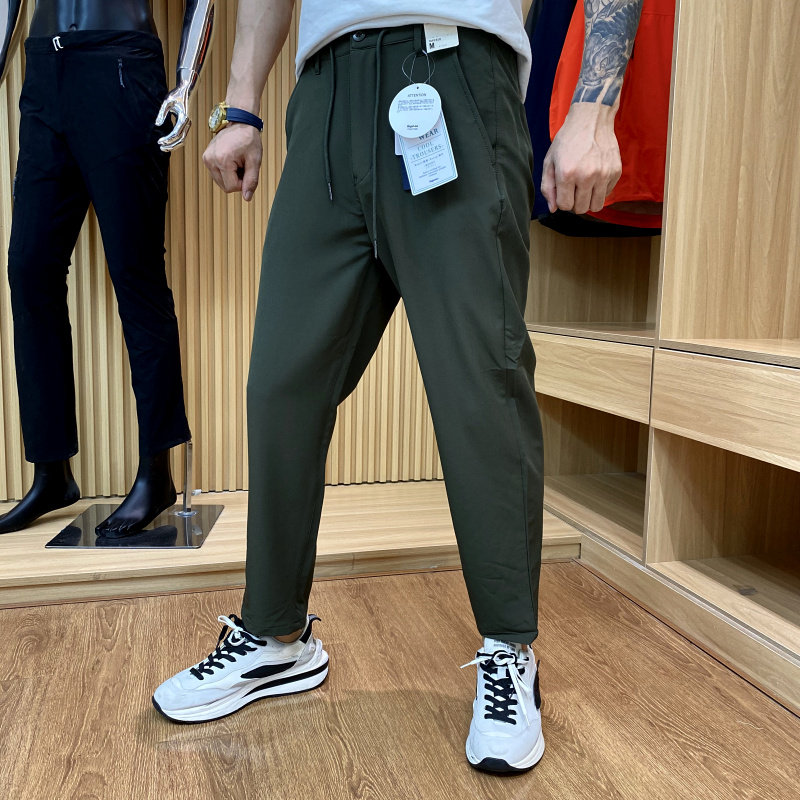 青岛大牛货 日单凉感防UV透气弹力薄款男士锥形九分裤夏季休闲裤