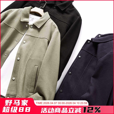 日系百搭翻领夹棉夹克外套潮