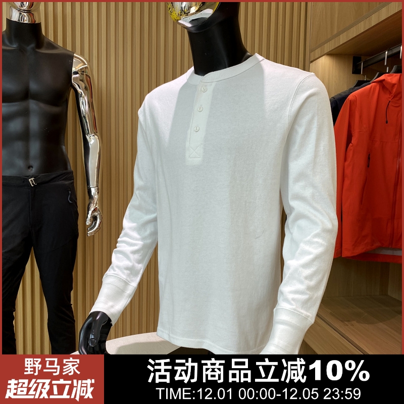 亨利领长袖T恤纯色打底衫