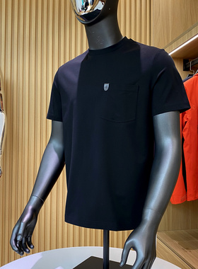 意奢同料 Giza45埃及长绒棉 夏季男士圆领短袖T恤口袋T恤男打底衫