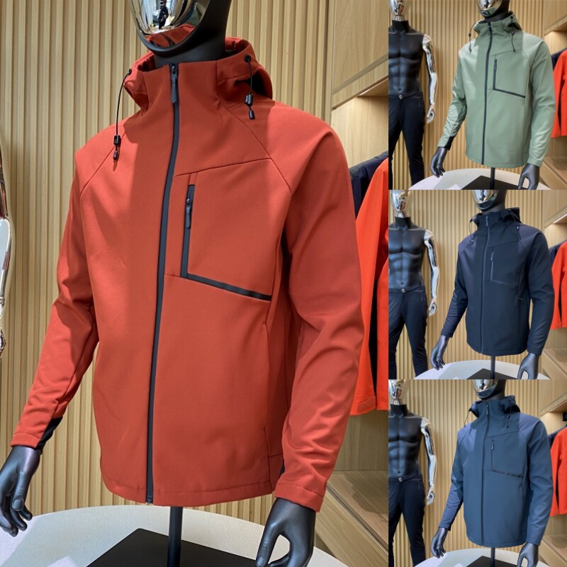 防风防水薄绒冲锋外套夹克男