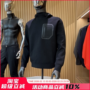 柜2K+意式奢华!秋冬高端压胶液氨长绒棉轻奢商旅连帽卫衣男外套