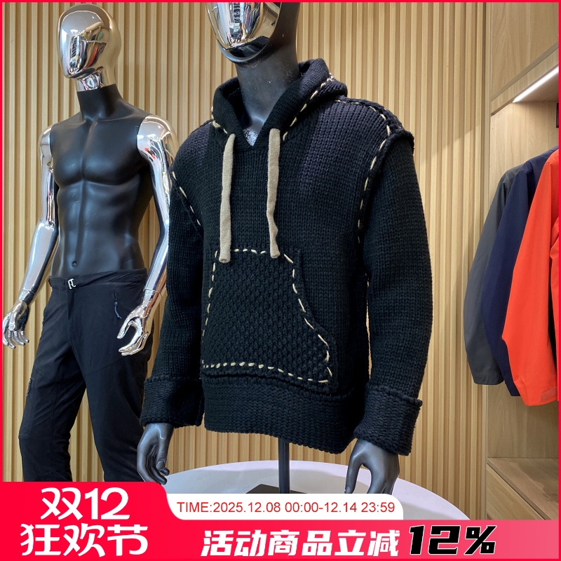 缉明线撞色！男女情侣款！秋冬时尚连帽百搭袋鼠口袋休闲针织毛衣