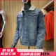 高端休闲翻领水洗牛仔夹克外套 秋冬男士 重磅 百搭保暖