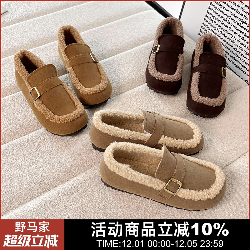 羔绒绒面休闲百搭保暖勃肯鞋