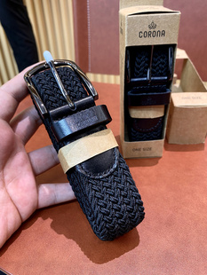 头一回见 弹力不勒腰 59.9欧电镀合金扣头高端立体编织腰带皮带男