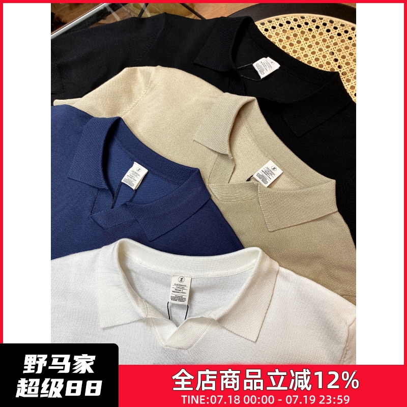 针织丝光棉短袖POLO复古半袖