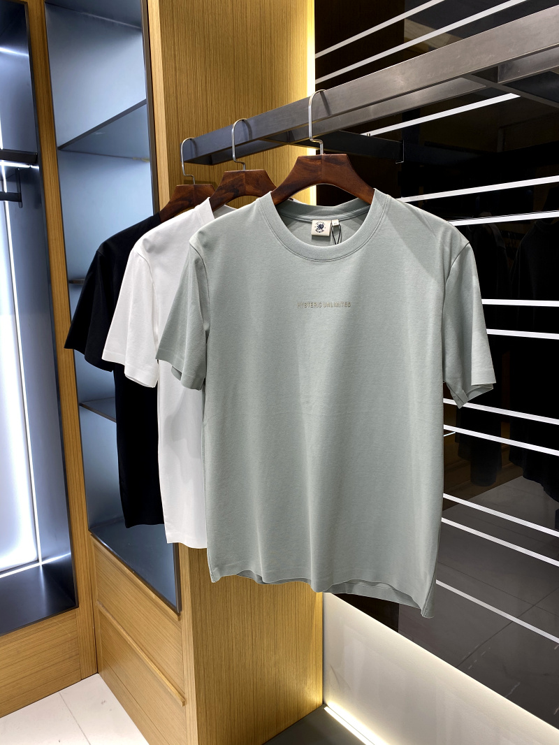 美式字母T恤！2024夏季新品男士水洗棉舒适纯色白色上衣短袖半袖