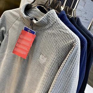 新品 春季 男女半拉练运动卫衣外套 水洗波浪纹肌理面料 设计师线