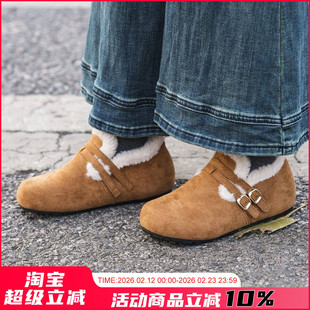 妹子福利来了！加绒勃肯鞋女2025新款冬季外穿毛毛鞋一脚蹬勃肯鞋