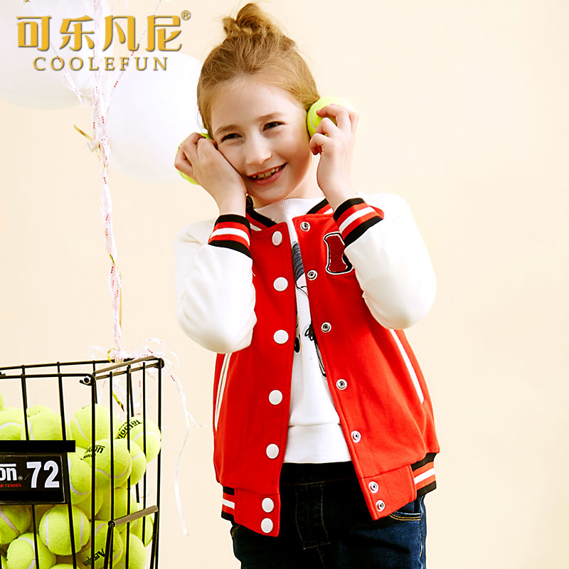 可乐凡尼 女童秋装外套纯棉短夹克开衫休闲大童女装儿童棒球服女在类目 童装/婴儿装/亲子装, 外套/夹克/大衣, 普通外套中 - 来自Buy2taobao.com提供专业的淘宝代购服务