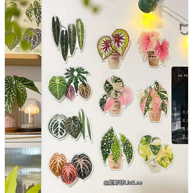 原创绿植旋转冰箱贴热植文创