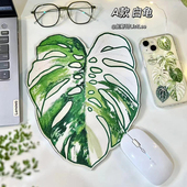 s妮斯特原创鼠标垫 彩叶芋龟背竹防滑硅胶办公室异形滑鼠垫键盘托