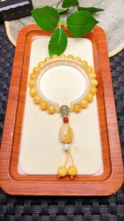 新货上架啦天然蜜蜡圆珠手链色泽油润