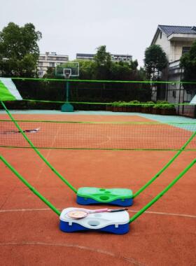 包邮新款3M家用亲子羽毛球网柱4M便携简易网架户外移动羽球场地线