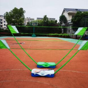 包邮新款3M家用亲子羽毛球网柱4M便携简易网架户外移动羽球场地线